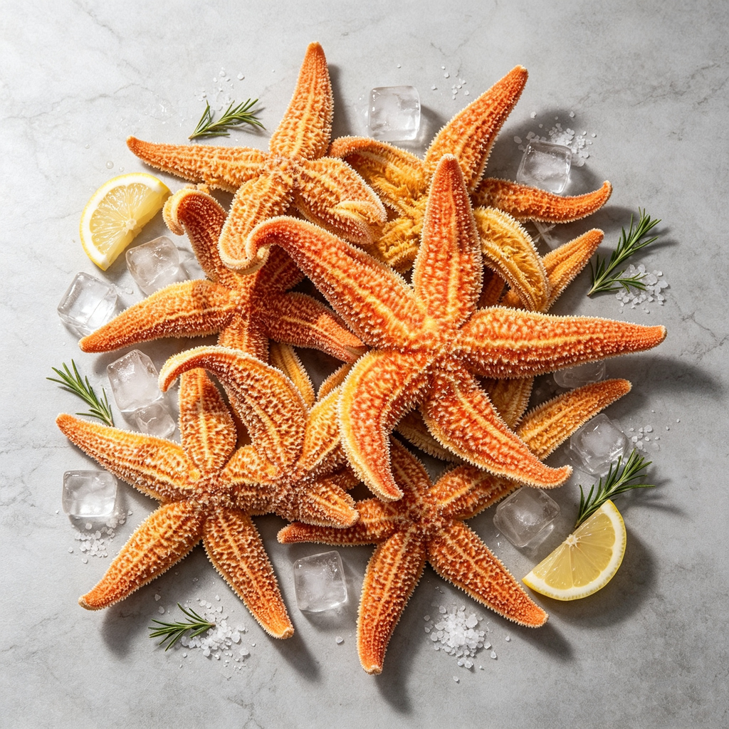 Cooked Frozen Starfish – Creamy Roe in Five-Point Shell