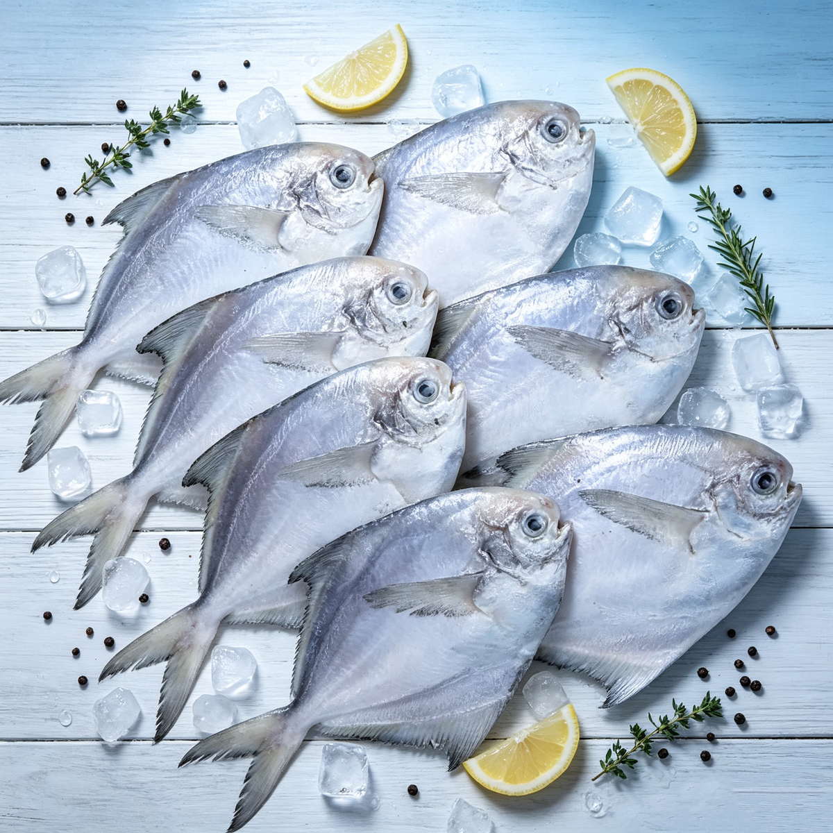 Fresh Whole Silver Pomfret